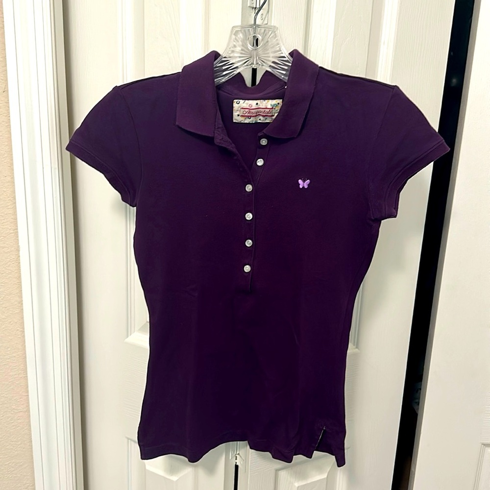 Aeropostale | purple butterfly polo